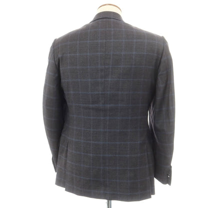 【中古】イザイア ISAIA ウール130’s チェック テーラードジャケット グレーxブルー【 46 】【 状態ランクC 】【 メンズ 】