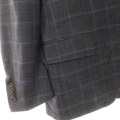 【中古】イザイア ISAIA ウール130’s チェック テーラードジャケット グレーxブルー【 46 】【 状態ランクC 】【 メンズ 】