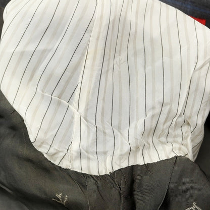 【中古】イザイア ISAIA ウール130’s チェック テーラードジャケット グレーxブルー【 46 】【 状態ランクC 】【 メンズ 】