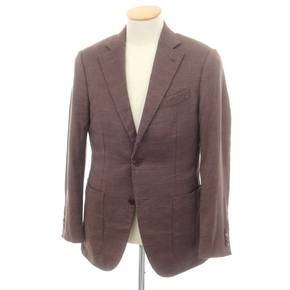 【中古】エルメネジルドゼニア Ermenegildo Zegna ウールレーヨンカシミヤ テーラードジャケット パープル【 44 】【 状態ランクC 】【 メンズ 】