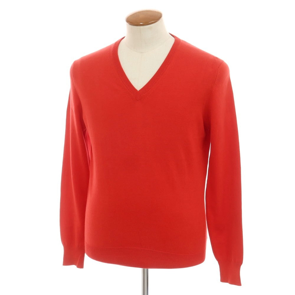 [Used] CRUCIANI High Gauge Cotton V-neck Pullover Knit Red [46] [Condition Rank B] [Men&