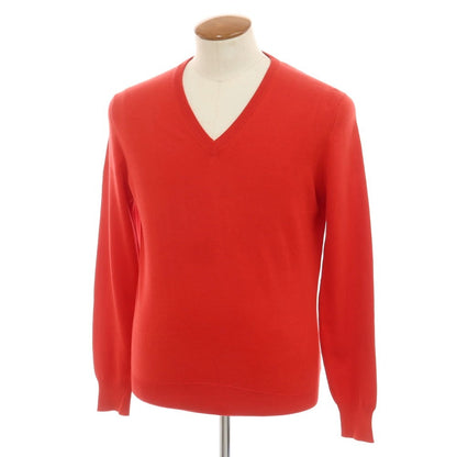 [Used] CRUCIANI High Gauge Cotton V-neck Pullover Knit Red [46] [Condition Rank B] [Men&