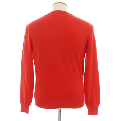 [Used] CRUCIANI High Gauge Cotton V-neck Pullover Knit Red [46] [Condition Rank B] [Men&