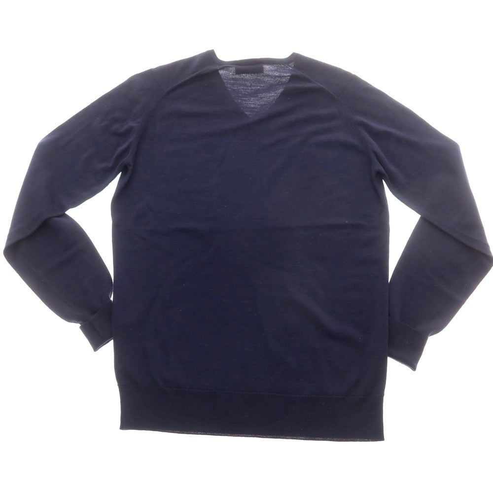 【中古】ジョンスメドレー JOHN SMEDLEY ハイゲージ ウール Vネック プルオーバーニット ネイビー【 S 】【 状態ランクB 】【 メンズ 】
