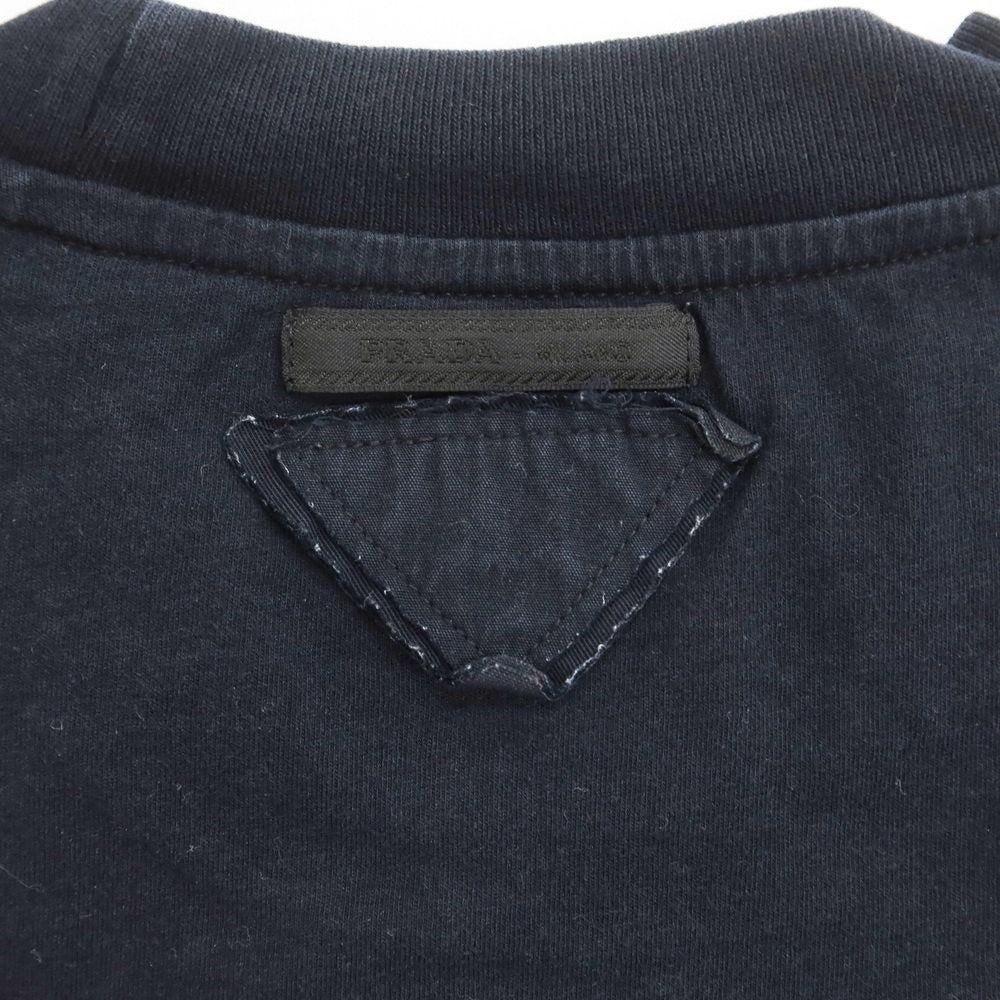 [Used] PRADA Cotton Crew Neck Short Sleeve T-Shirt Dark Navy [XS] [Condition Rank C] [Men&