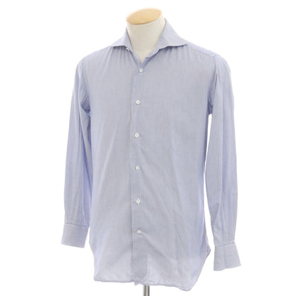 [Used] ORIAN Cotton Striped Horizontal Collar Dress Shirt Blue x White [37] [Condition Rank C] [Men&