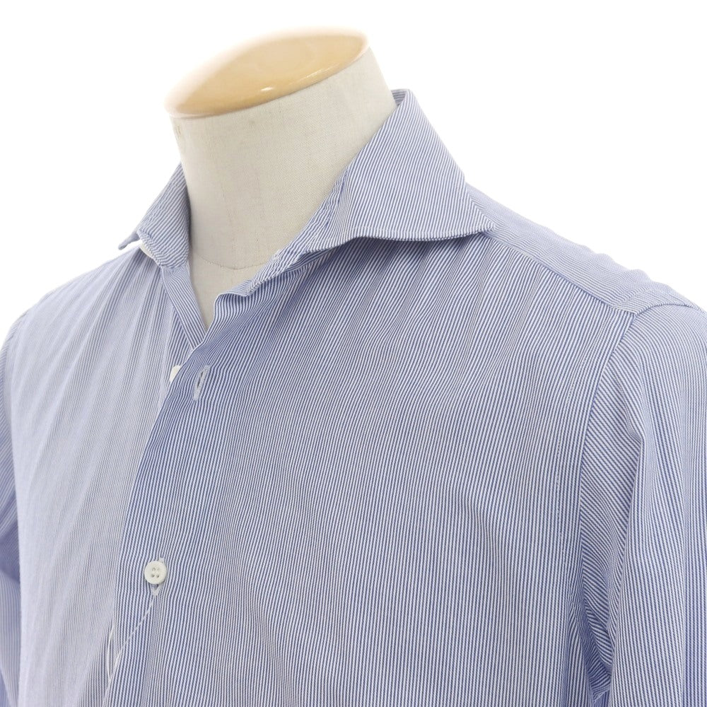 [Used] ORIAN Cotton Striped Horizontal Collar Dress Shirt Blue x White [37] [Condition Rank C] [Men&