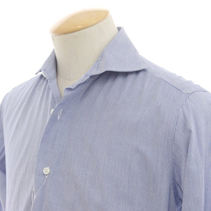 [Used] ORIAN Cotton Striped Horizontal Collar Dress Shirt Blue x White [37] [Condition Rank C] [Men&