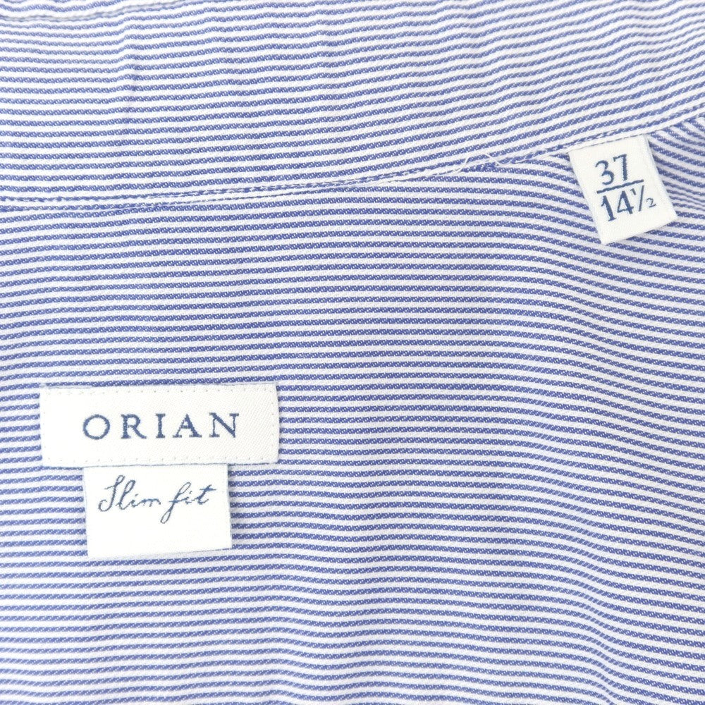 [Used] ORIAN Cotton Striped Horizontal Collar Dress Shirt Blue x White [37] [Condition Rank C] [Men&