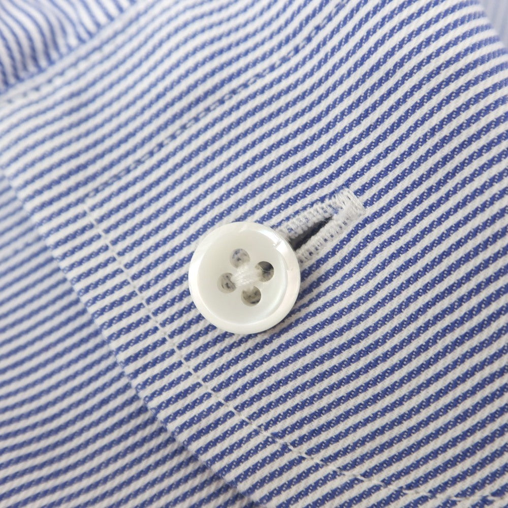 [Used] ORIAN Cotton Striped Horizontal Collar Dress Shirt Blue x White [37] [Condition Rank C] [Men&