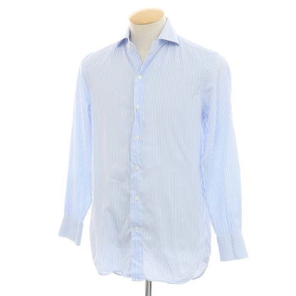 [Used] Italstyle ITAL STYLE Cotton Striped Wide Collar Dress Shirt Light Blue x White [38] [Condition Rank C] [Men&