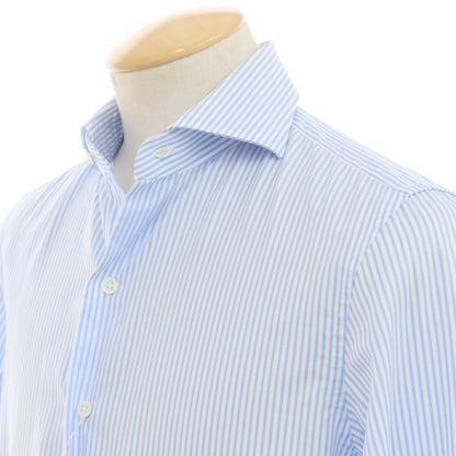 [Used] Italstyle ITAL STYLE Cotton Striped Wide Collar Dress Shirt Light Blue x White [38] [Condition Rank C] [Men&