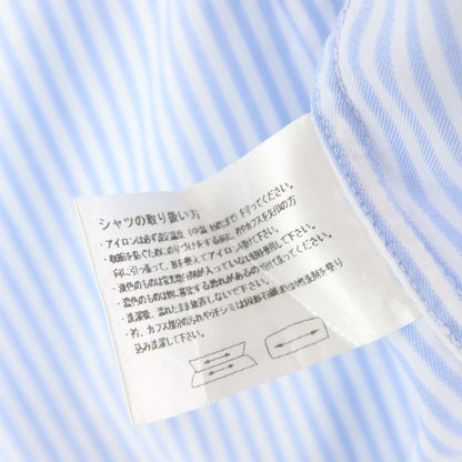 [Used] Italstyle ITAL STYLE Cotton Striped Wide Collar Dress Shirt Light Blue x White [38] [Condition Rank C] [Men&
