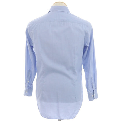 [Used] Italstyle Cotton Houndstooth Wide Collar Dress Shirt Blue [37] [Condition Rank C] [Men&