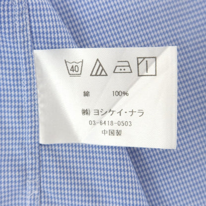 [Used] Italstyle Cotton Houndstooth Wide Collar Dress Shirt Blue [37] [Condition Rank C] [Men&