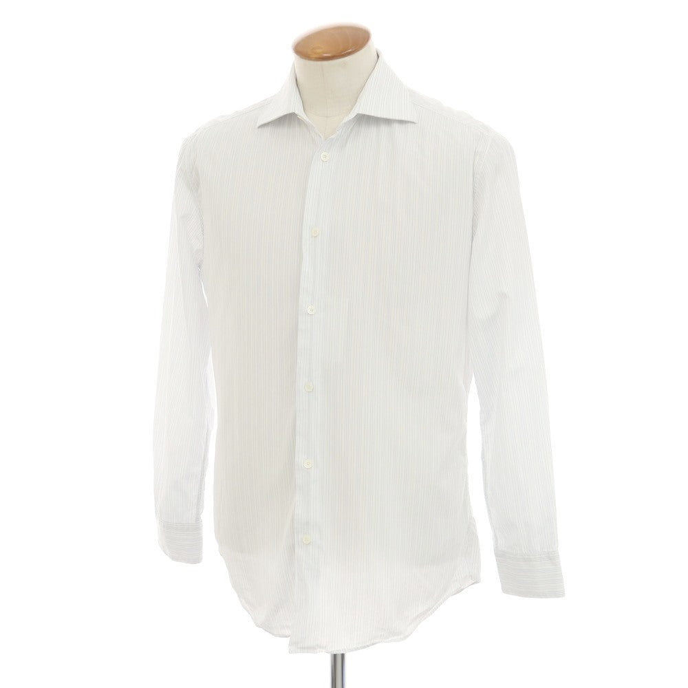 [Used] Hermes HERMES Cotton Pinstripe Wide Collar Dress Shirt White x Blue [39] [Condition Rank C] [Men&