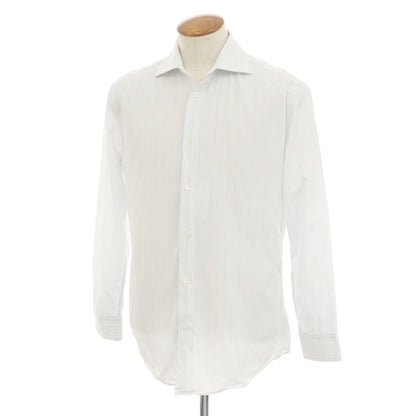 [Used] Hermes HERMES Cotton Pinstripe Wide Collar Dress Shirt White x Blue [39] [Condition Rank C] [Men&