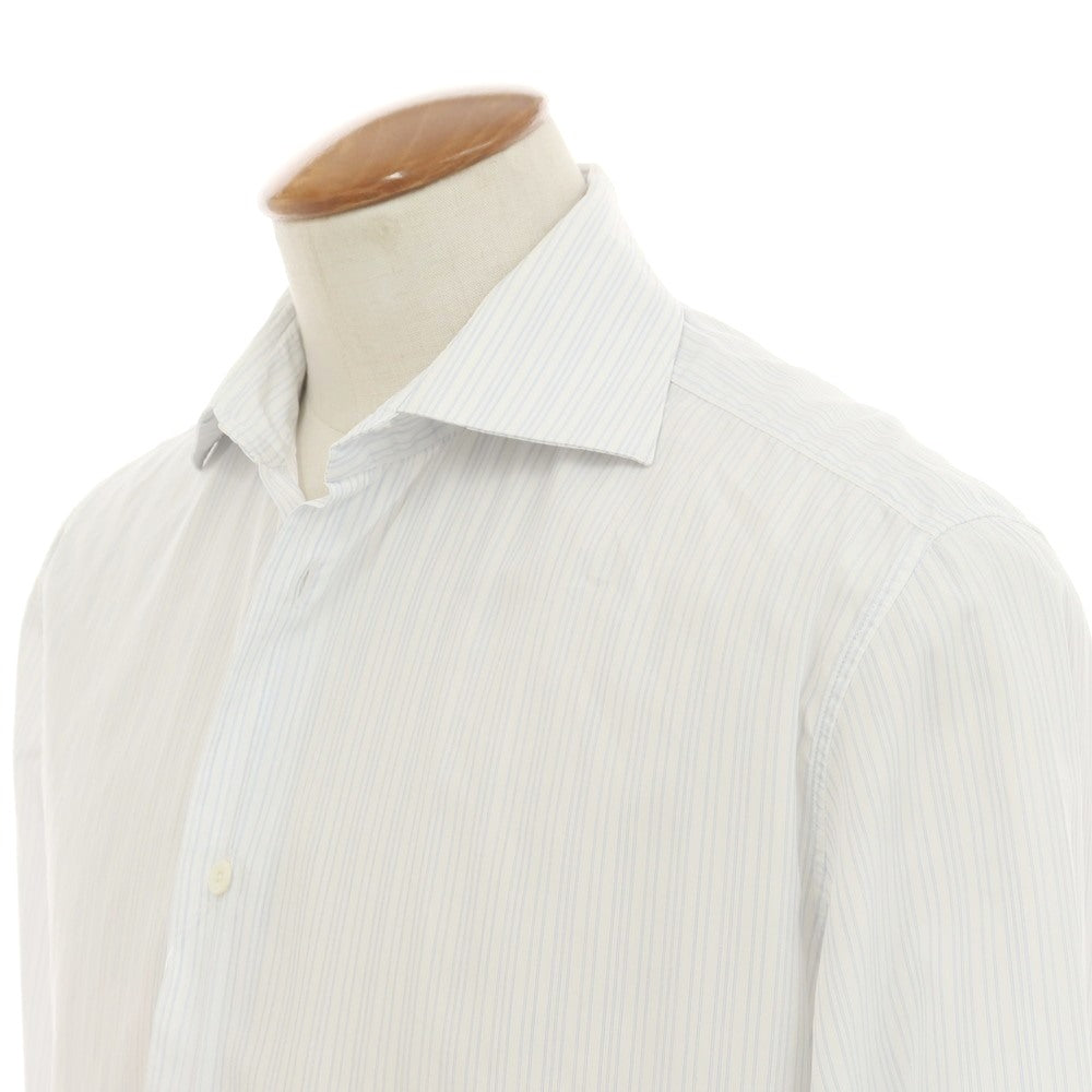 [Used] Hermes HERMES Cotton Pinstripe Wide Collar Dress Shirt White x Blue [39] [Condition Rank C] [Men&