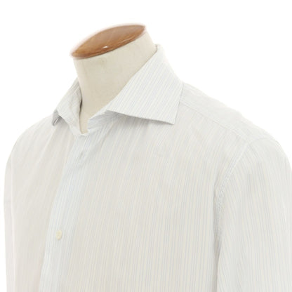 [Used] Hermes HERMES Cotton Pinstripe Wide Collar Dress Shirt White x Blue [39] [Condition Rank C] [Men&