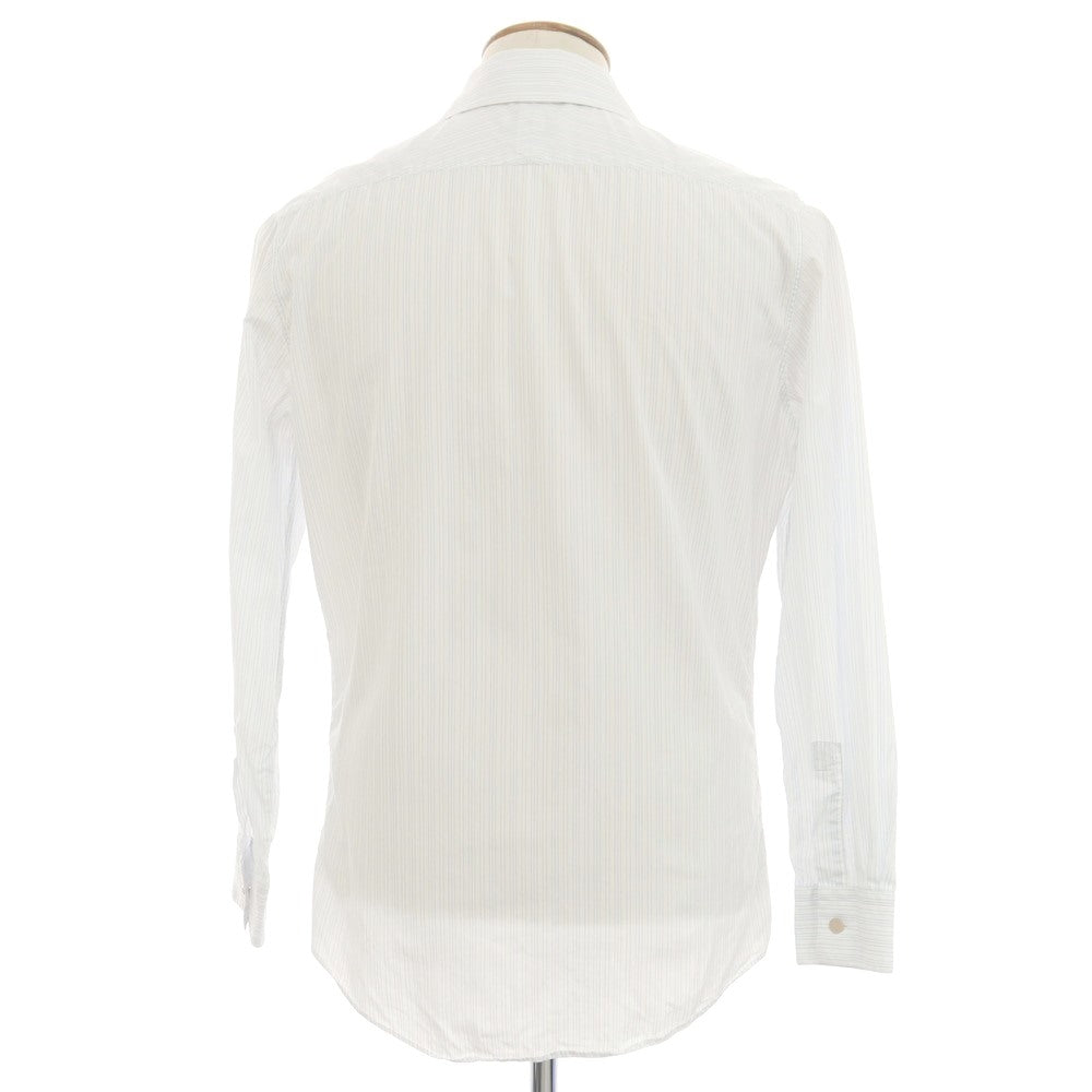 [Used] Hermes HERMES Cotton Pinstripe Wide Collar Dress Shirt White x Blue [39] [Condition Rank C] [Men&