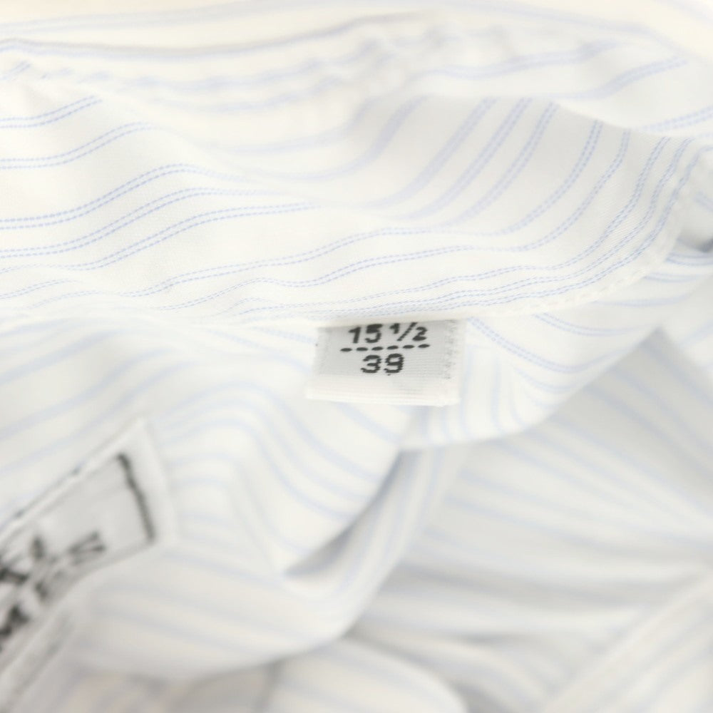 [Used] Hermes HERMES Cotton Pinstripe Wide Collar Dress Shirt White x Blue [39] [Condition Rank C] [Men&