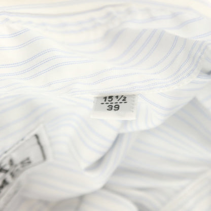 [Used] Hermes HERMES Cotton Pinstripe Wide Collar Dress Shirt White x Blue [39] [Condition Rank C] [Men&