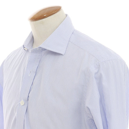 [Used] Turnbull &amp;amp; Asser Cotton Striped Double Cuff Wide Collar Dress Shirt Blue x White [39] [Condition Rank C] [Men&