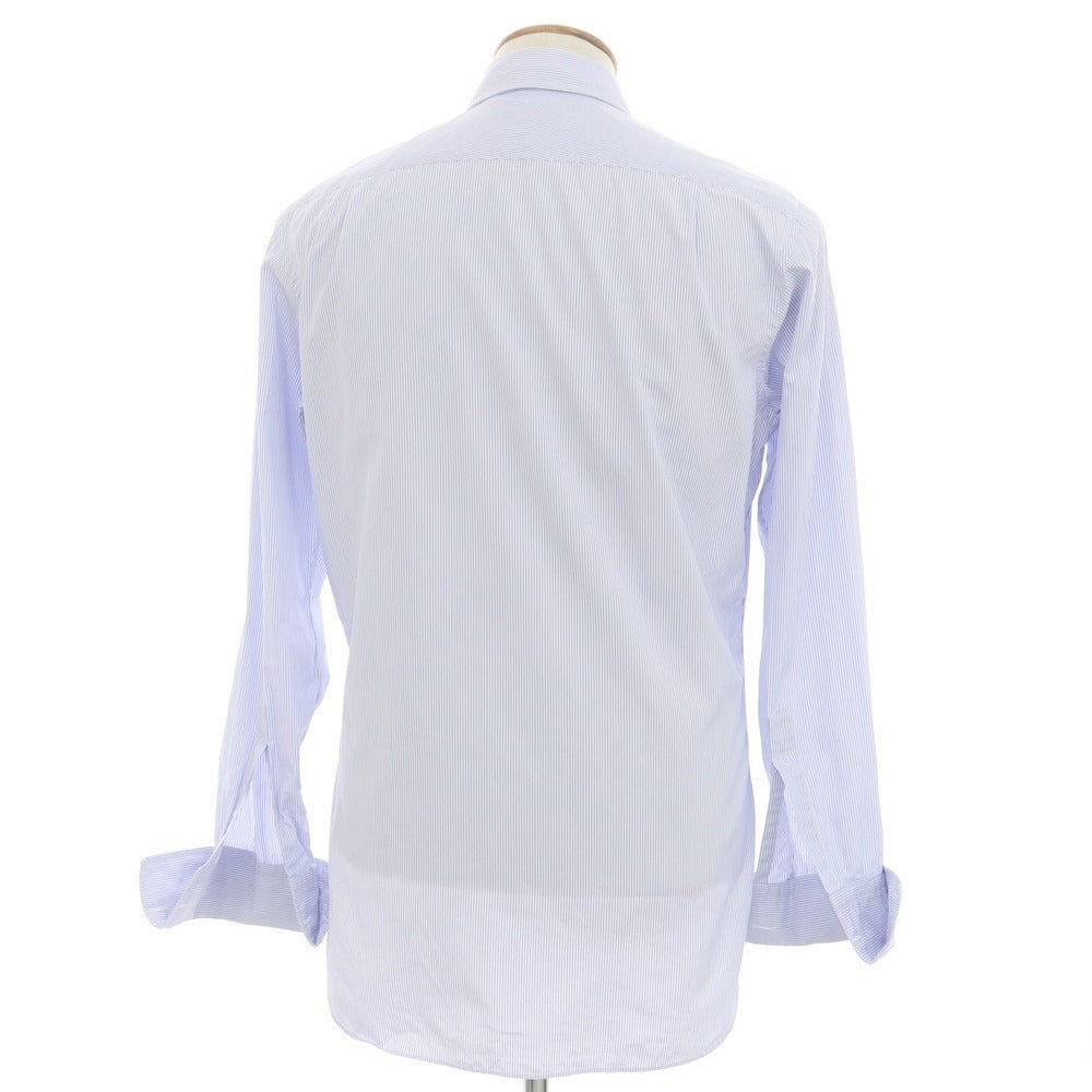 [Used] Turnbull &amp;amp; Asser Cotton Striped Double Cuff Wide Collar Dress Shirt Blue x White [39] [Condition Rank C] [Men&