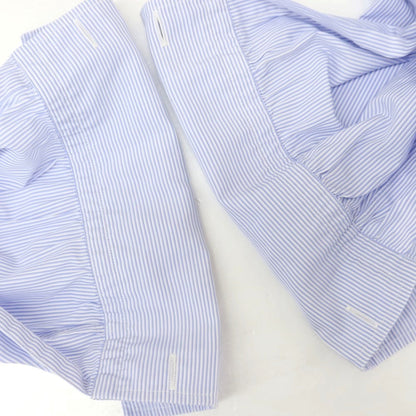 [Used] Turnbull &amp;amp; Asser Cotton Striped Double Cuff Wide Collar Dress Shirt Blue x White [39] [Condition Rank C] [Men&