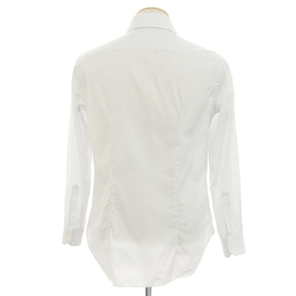 [Used] Brioni Cotton Striped Regular Collar Dress Shirt White x Blue Gray [37] [Condition Rank C] [Men&