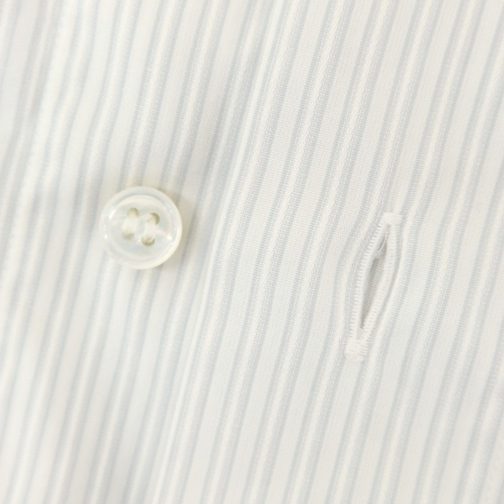 [Used] Brioni Cotton Striped Regular Collar Dress Shirt White x Blue Gray [37] [Condition Rank C] [Men&