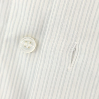 [Used] Brioni Cotton Striped Regular Collar Dress Shirt White x Blue Gray [37] [Condition Rank C] [Men&
