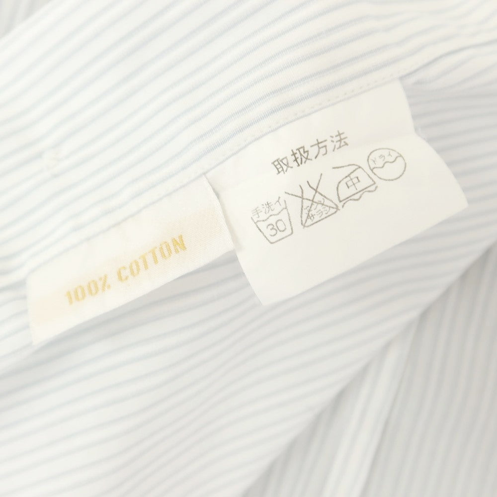 [Used] Brioni Cotton Striped Regular Collar Dress Shirt White x Blue Gray [37] [Condition Rank C] [Men&