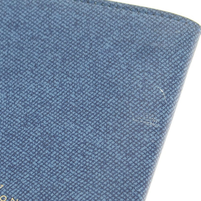 【中古】スマイソン SMYTHSON プリントレザー 二つ折り財布 ブルーxネイビー【 状態ランクB 】【 メンズ 】
