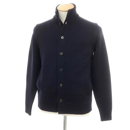 [New] ZANONE CHIOTO Kyoto mid gauge wool stand collar cardigan navy [44] [Condition rank N] [Men&