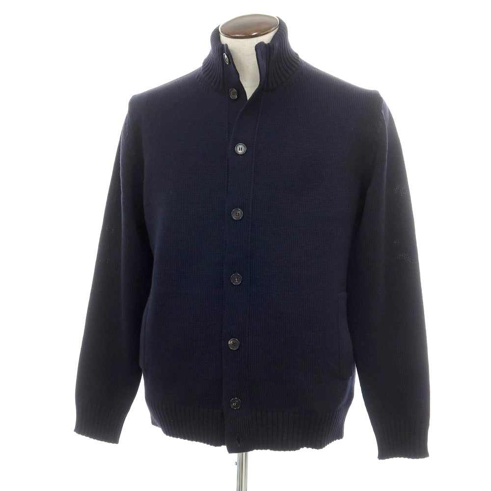 [New] ZANONE CHIOTO Kyoto Mid-gauge Wool Stand Collar Cardigan Navy [52] [Condition Rank N] [Men&