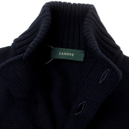[New] ZANONE CHIOTO Kyoto Mid-gauge Wool Stand Collar Cardigan Navy [52] [Condition Rank N] [Men&