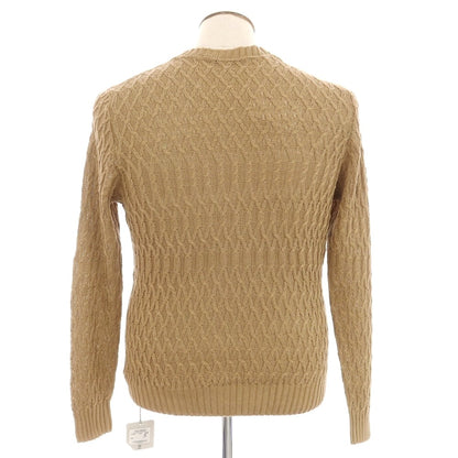 [Used] [Unused] ZANONE Linen Cotton Crew Neck Pullover Knit Camel Beige [50] [Condition Rank S] [Men&