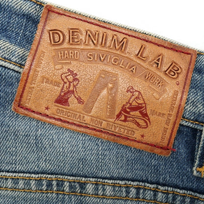[Used] SIVIGLIA Distressed &amp;amp; Repaired Stretch Cotton Jeans Denim Pants Blue [30] [Condition Rank B] [Men&