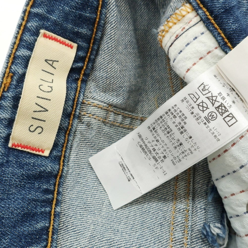 [Used] SIVIGLIA Distressed &amp;amp; Repaired Stretch Cotton Jeans Denim Pants Blue [30] [Condition Rank B] [Men&