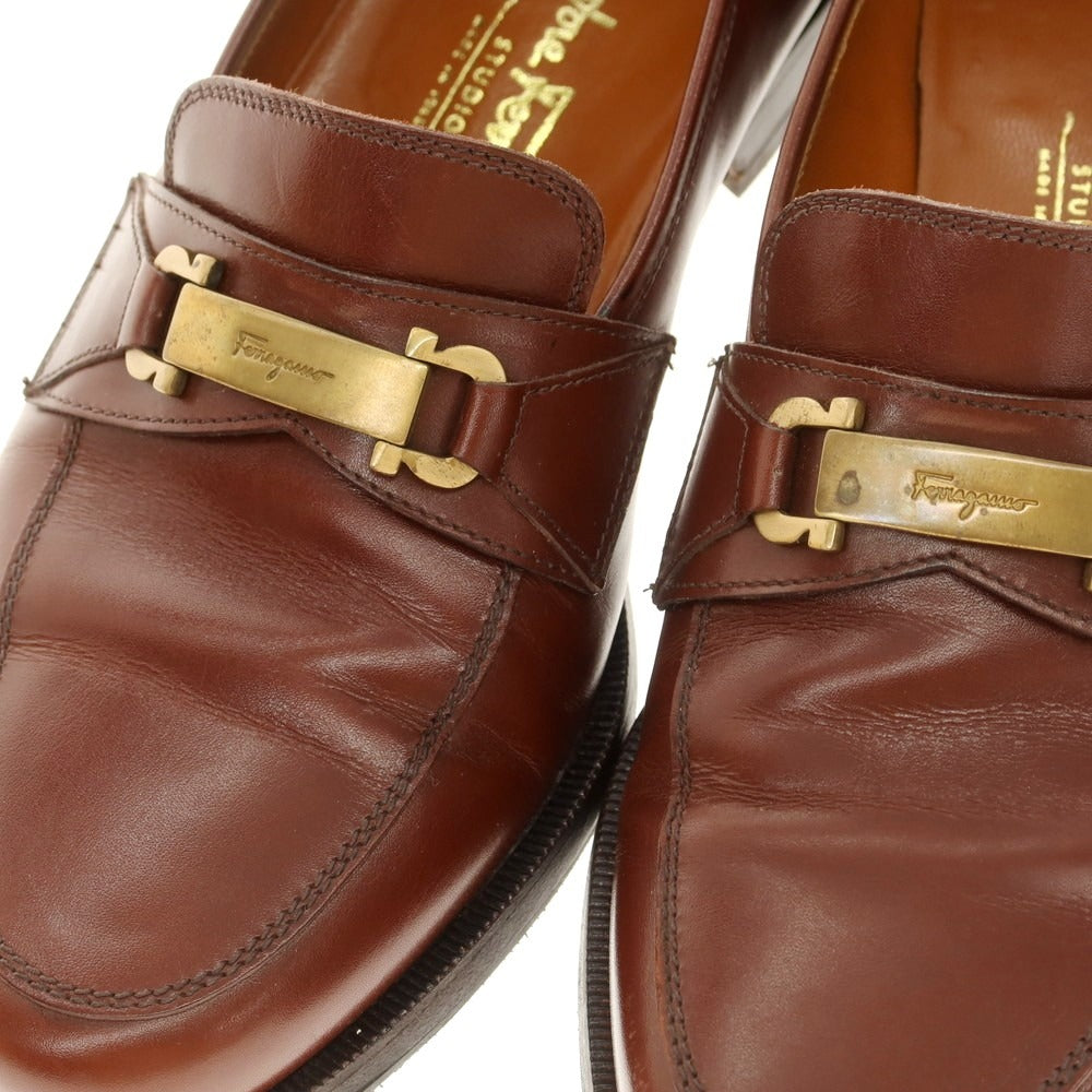 [Used] Salvatore Ferragamo bit loafers, brown [6 1/2EE] [Condition rank B] [Men&