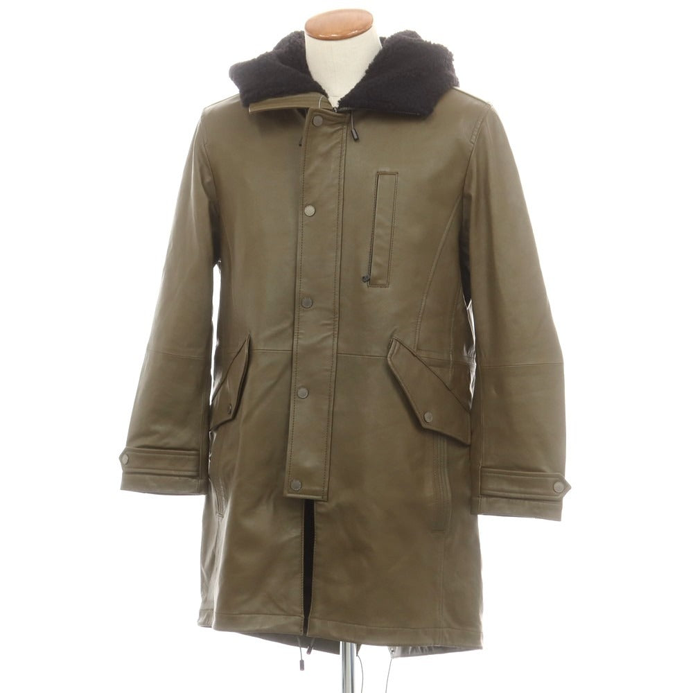 【中古】ジョセフアブード JOSEPH ABBOUD ラムレザー フーデッドコート オリーブカーキ【サイズM】【 状態ランクA 】【 メンズ 】 [DPD]