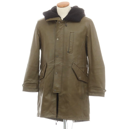 【中古】ジョセフアブード JOSEPH ABBOUD ラムレザー フーデッドコート オリーブカーキ【 M 】【 状態ランクA 】【 メンズ 】