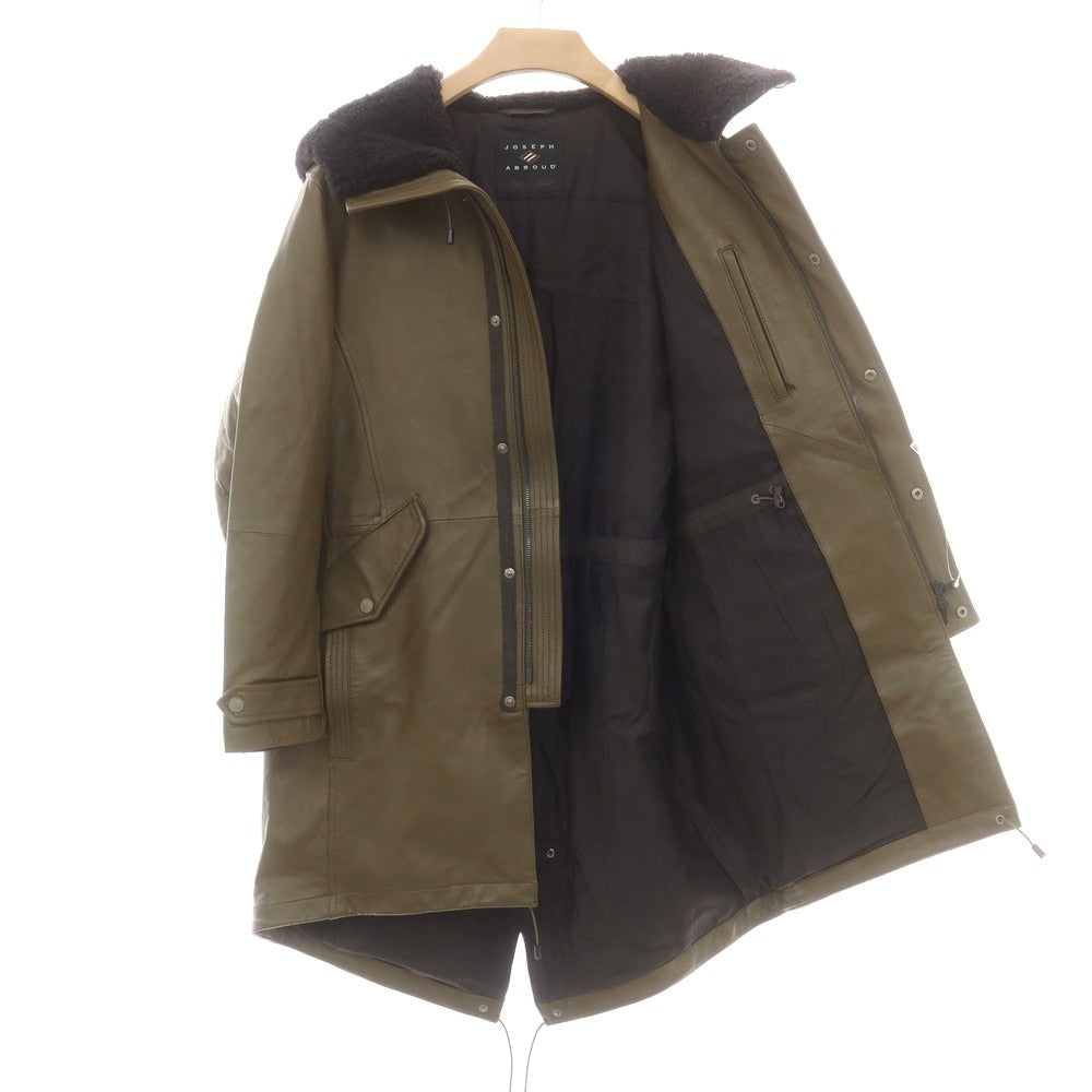 【中古】ジョセフアブード JOSEPH ABBOUD ラムレザー フーデッドコート オリーブカーキ【サイズM】【 状態ランクA 】【 メンズ 】 [DPD]