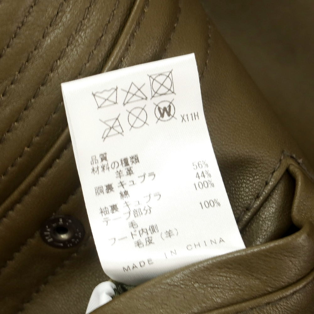 【中古】ジョセフアブード JOSEPH ABBOUD ラムレザー フーデッドコート オリーブカーキ【サイズM】【 状態ランクA 】【 メンズ 】 [DPD]