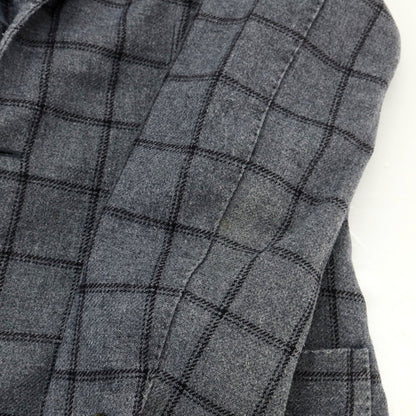 【中古】ラルディーニ LARDINI ウールポリエステル チェック テーラードジャケット グレー【 44 】【 状態ランクC 】【 メンズ 】