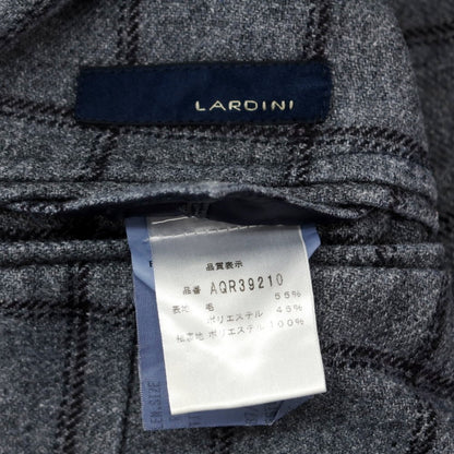 【中古】ラルディーニ LARDINI ウールポリエステル チェック テーラードジャケット グレー【 44 】【 状態ランクC 】【 メンズ 】