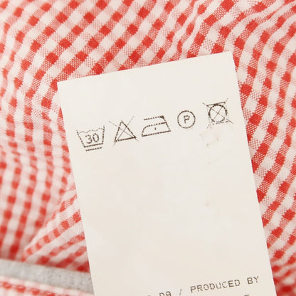 [Used] eleventy Cotton Seersucker Gingham Check Horizontal Collar Casual Shirt Red x White [37] [Condition Rank C] [Men&