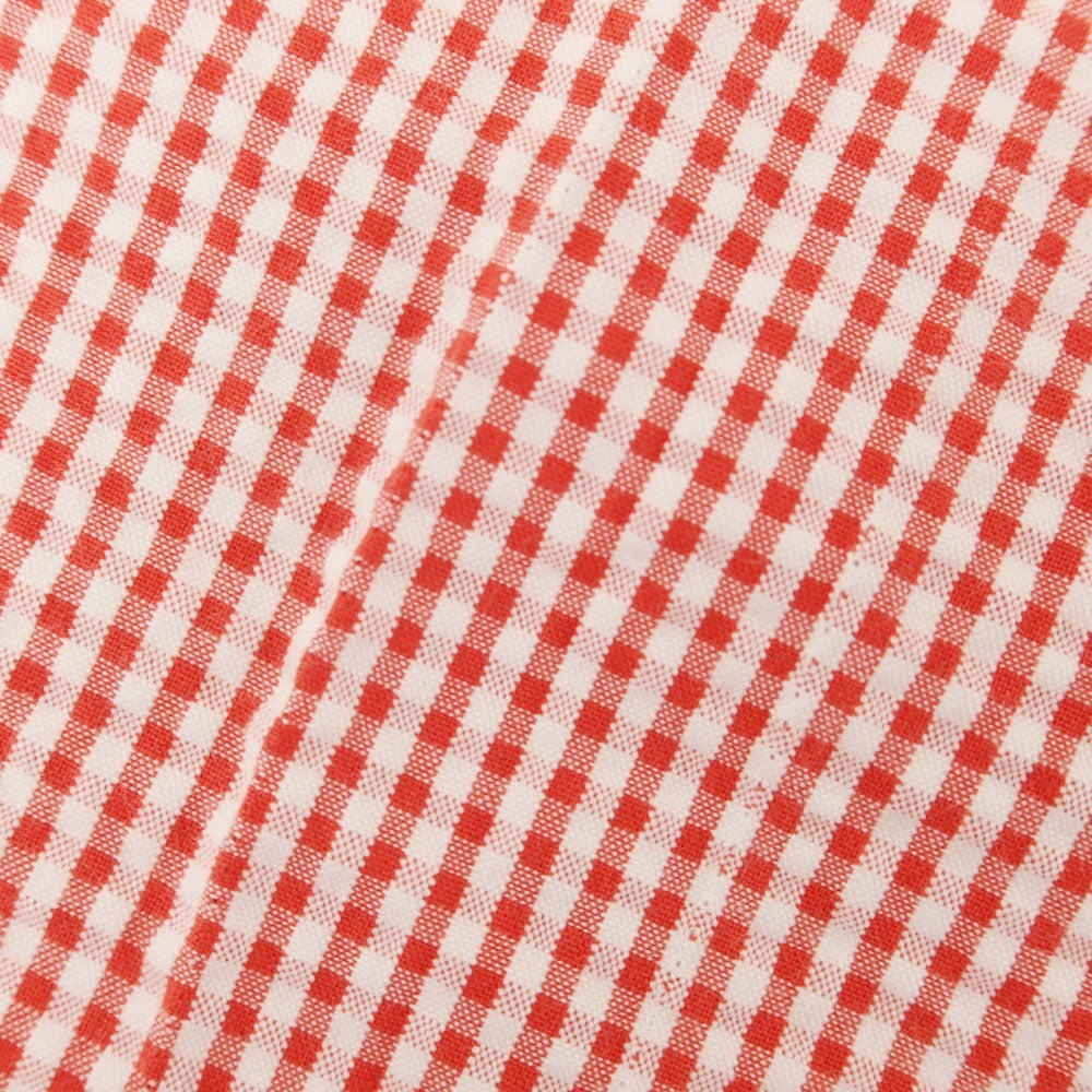[Used] eleventy Cotton Seersucker Gingham Check Horizontal Collar Casual Shirt Red x White [37] [Condition Rank C] [Men&