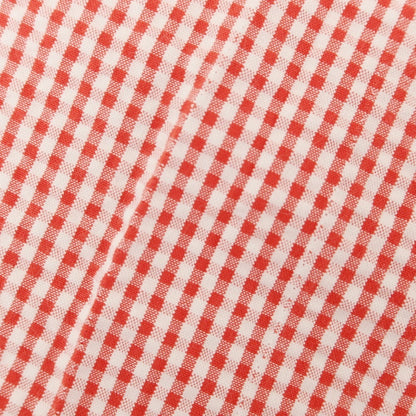 [Used] eleventy Cotton Seersucker Gingham Check Horizontal Collar Casual Shirt Red x White [37] [Condition Rank C] [Men&